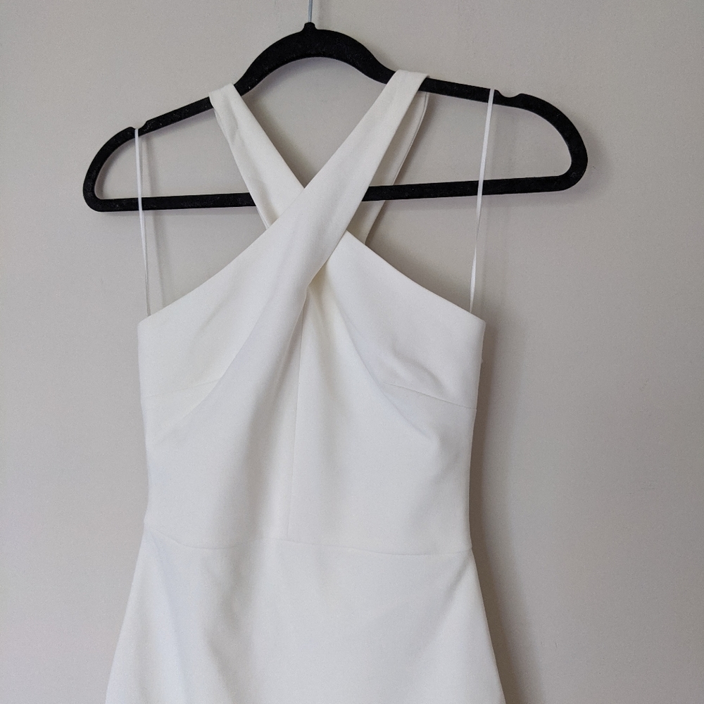 NEW LIKELY Carolyn White Criss Cross Halter Midi Cocktail Dress Size 0 - Picture 10 of 11